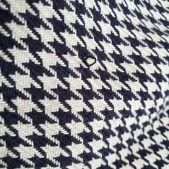 Talbots Houndstooth Blazer Vintage Silk Blend - Navy Cream - size 12- EUC - Picture 9 of 9